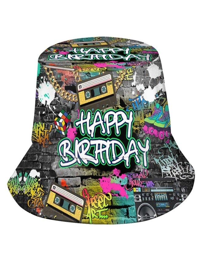 ASYG Graffiti Birthday 80s 90s Bucket Hat Packable Fishing Sun Cap Summer Fisherman Hats for Women Men - Image 1